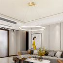 Axyaa Nordic Round Ring LED Chandelier for Living Room, Dining Room, Bedroom - Elegant Pendant Lighting