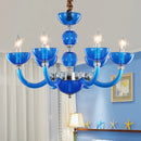 Axyaa Blue Ambience Glass Chandelier for Hotel, KTV & Bedroom