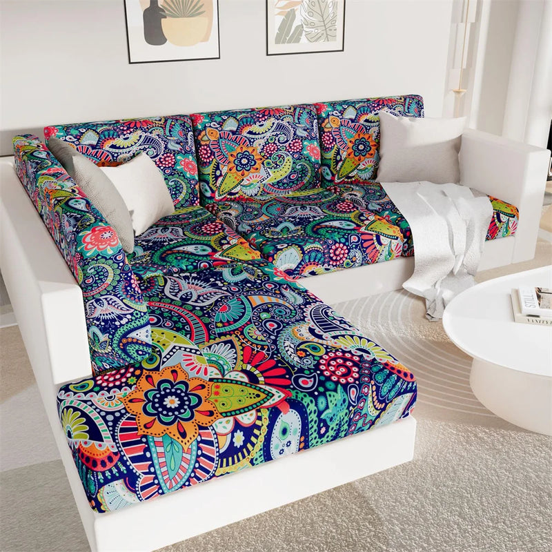 Axyaa Stretch Sofa Cover Slipcover Protector with Elastic Bottom