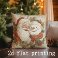 Axyaa Christmas Theme Cushion Cover: Santa & Winter Scenes Pattern for Sofa, Bedroom, Car Pillows