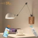 Axyaa Nordic Wood Wall Lamp with Switch, Adjustable Bedside Light, E27 Socket