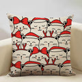 Axyaa Cat Pillow Case: 45x45cm Linen Decorative Cushion Cover for Home Decor