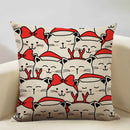 Axyaa Cat Pillow Case: 45x45cm Linen Decorative Cushion Cover for Home Decor