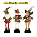 Axyaa Christmas Snowflake Santa Claus Elk Plaid Cloth Doll Ornament Navidad Noel
