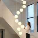 Axyaa Crystal Chandelier Stair Pendant Lamp Living Room Lighting