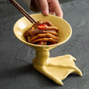 Axyaa Ceramic Claw Dessert Bowl High Foot Snack Molecular Cuisine Tableware