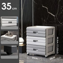 Axyaa 6 Tier Drawer Storage Cart, Gray/Brown, Mobile Organizer with Wheels.