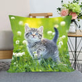 Cute Cat Print Pillowcase by Axyaa - Perfect for Home, Car, and Sofa