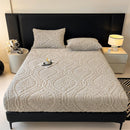 Axyaa Taffeta Velvet Jacquard Bed Cover - Winter Warm Anti-Static Fitted Sheet