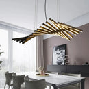 Axyaa Modern Fishbone Chandelier: Dimmable LED Pendant Ceiling Lights for Luxury Living Room