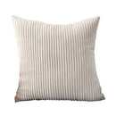Axyaa White Striped Velvet Corduroy Cushion Covers for Home Decor