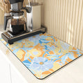 Axyaa Flowers Pattern Kitchen Absorbent Drying Mat: Stylish Table Decor & Accessory