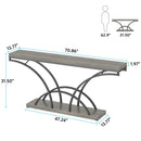 Axyaa 70.9" Gray Console Table with Wood Top, Modern Entryway Accent Furniture