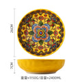 Axyaa Bohemian Enchanting Yellow Flower Ceramic Tableware Set