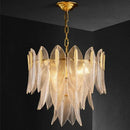 Axyaa Glass Chandelier: Luxury Pendant Lamp for Living Room Lighting