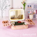 Axyaa LED Mirror Cosmetic Case: Travel-friendly Storage Solution for Women's Makeup