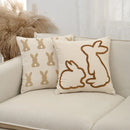 Axyaa Bunny Rabbit Pillow Cover Beige Coffee 45x45cm for Easter Decoration