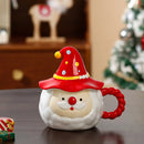 Axyaa Santa Claus Ceramic Mug with Lid and Elf Cap