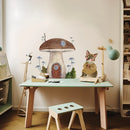 Axyaa Boho Fox Mushroom House Nursery Wall Decals Kids Room Decor