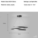 Axyaa Nordic Simple LED Dimmable Pendant Chandelier - Metal Acrylic Suspended Lighting Fixtures