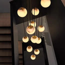 Axyaa Staircase Chandeliers for Living Room LED Pendant Light Lamps