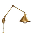 Axyaa Nordic Copper Wall Lamp Sconce Pull Chain Switch Indoor Lighting Bedroom Mirror Stair Light