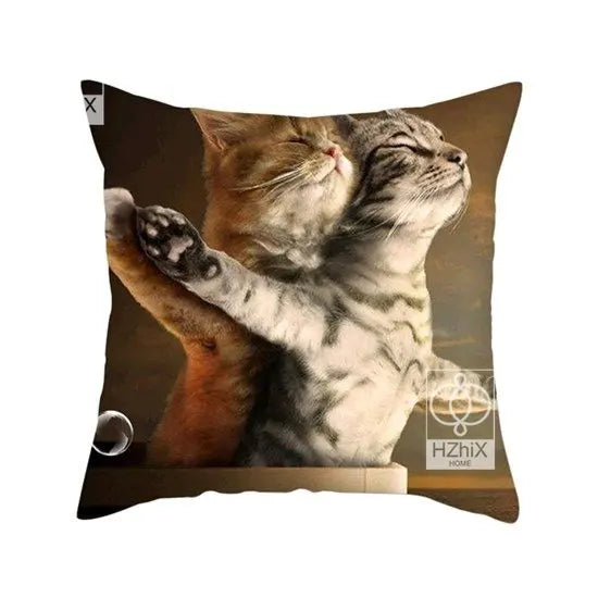 Christmas Deer & Rabbit Winter Pillow Case - Axyaa Home Decor Collection