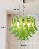 Axyaa Glass Petal Chandelier: Modern Luxury Pendant for Dining Living Bedroom