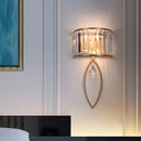 Axyaa Gold Black Crystal LED Wall Lamp for Chic Interiors