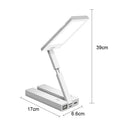 Axyaa Foldable LED Desk Lamp with Clock and USB Charging