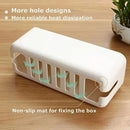 Axyaa Wooden Cable Storage Box Power Strip Case for Organized Wire Management