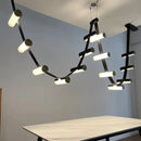 Axyaa Leather LED Pendant Chandelier for Modern Living Room & Dining Area
