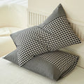Axyaa Soft Cotton Pillowcase Chequer Grid Pattern 48x74cm Bedding Pillow Cover Set