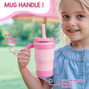 Axyaa Kids Stainless Steel Tumbler with Handle, Straw, and Lid