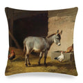 Axyaa Donkey Print Cushion Cover 45x45cm Cute Animals Linen Pillowcase for Home Decor