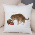 Axyaa Cartoon Cat Decorative Cushion Cover for Home, Sofa, Kids Room