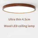 Axyaa Walnut Round Wood Ceiling Lamp for Bedroom Study Balcony Lighting