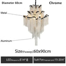 Axyaa Crystal LED Chandelier with Tassel Pendant and Aluminum Chain
