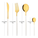 Axyaa Black Gold Cutlery Fork Set - 4Pcs Stainless Steel Dinnerware Teaspoon Utensils