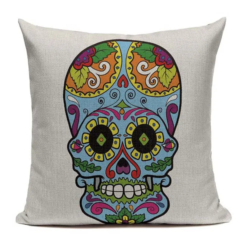 Axyaa Mexican Skull Cushion Covers: High-Quality Black Throw Pillow Cases