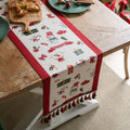 Axyaa Snowflake Jacquard Table Runner: Festive Décor for Winter Home