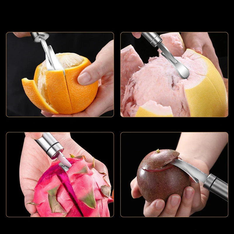 Axyaa Stainless Steel Fruit Peeler & Cutter for Citrus and Grapefruit