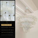 Axyaa Glass Monola Loft Chandelier: Luxury, Modern, Simple Design for Villa Living Room