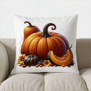 Axyaa Autumn Pumpkin & Candles Pillow Cover - Sofa, Bedroom, Car Decor
