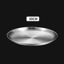 Axyaa Stainless Steel BBQ Plate Shallow Round Dining Dish Bone Spitting Korean Style