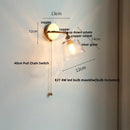 Axyaa Nordic LED Wall Sconce Clear Glass Reading Lamp with Pull Chain Switch