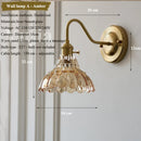 Axyaa Retro Floral Glass Wall Lamp: Modern Nordic Wall Sconce for Bedroom LED Lighting