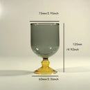 Axyaa Short Stemmed Glassware Grey Yellow Ice Cream Cup Fine Decor