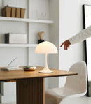 Axyaa Modern Mushroom LED Table Lamp - White Metal Minimalist Decor