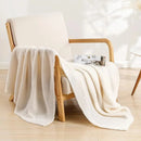 Axyaa Thick Waffle Knit Throw Blanket - Luxurious Plaid for Bed, Sofa, Living Room